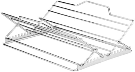 Niceminiwall Rostatura regolabile in acciaio inox a forma di V per tacchino grande pollo forno grill lavabile in lavastoviglie 27,6 x 26,2 cm