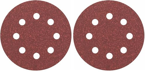 Bosch 2608605104 Disco Abrasivo per Levigatrice Ø 115 mm 8 Fori, Grana 60, 5 Pezzi (Confezione da 2)