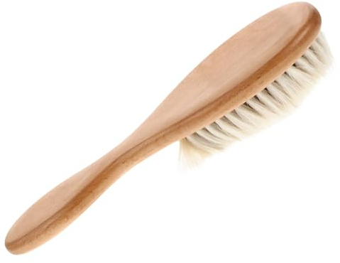 NUOBESTY Natural Beech Wood Baby Hair Brush and Toddler Hair Comb Infant Scalp Cleaning Brush and Cradle Cap Treatment