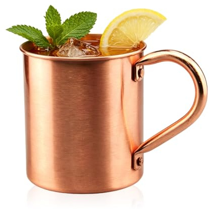 Keltorio Moscow Mule Gobelet en cuivre pur, 450 ml, sans doublure, gobelet en cuivre massif pour café, cocktail, bière, lait