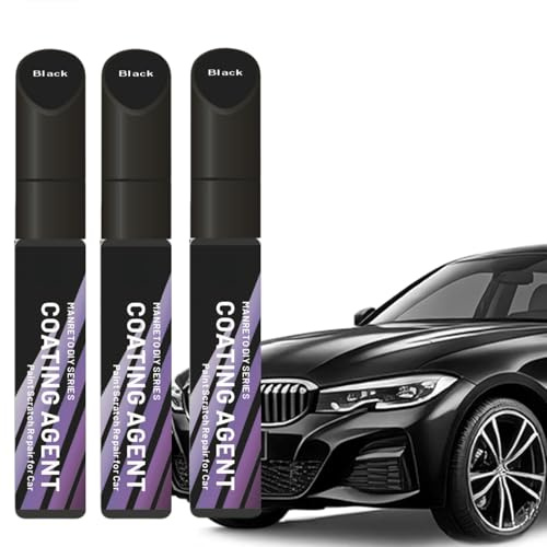 3 Stück Auto Lackstift Schwarz, schwarzer Lackstift Auto, Lackstift Schwarz Auto Kratzer, schwarzer Auto Lackstift, Lackstift Auto Schwarz, Auto-Lackstift Schwarz, kompakt, gute Deckkraft Deckkraft