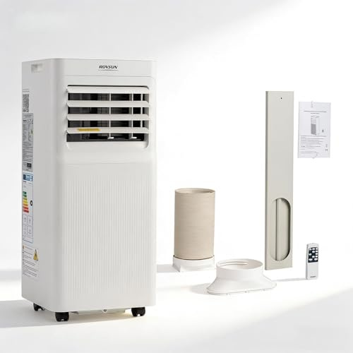 ROVSUN Aire Acondicionado Portátil 9000 BTU, WiFi, Aire Acondicionado Móvil con Ruedas y Mando, Deshumidificador, Temporizador 24H