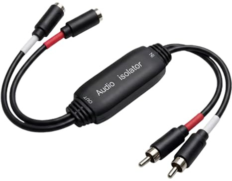 Mekalero markögla isolator 2-kanals hane till hona stereofilter för billjud hemmabioförstärkare och drivet ljudinställningar toppadapter hum reducerare stereokabel plugg spelare