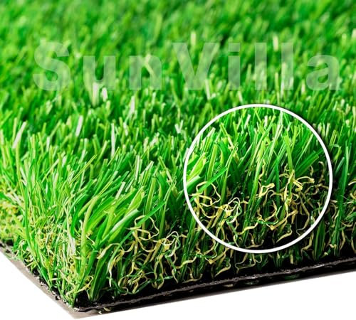 SunVilla Realistische Kunstrasen/Turf 3.3 ft X 5 ft =16.5 Square Feet Green/Olive Green/Yellow