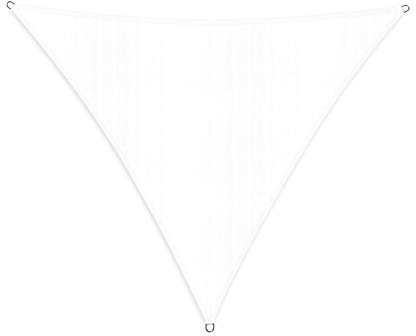Lumaland Voile d'ombrage Cordes de Fixation incluses | Triangulaire 3 x 3 x 3 mètres Protection Solaire | 100% HDPE avec Le Filtre UV de Protection [Blanc]