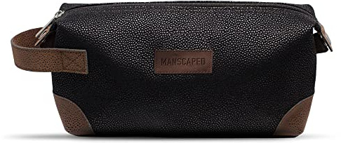 MANSCAPED® The Shed Men's Premium Quality Toiletry Bag, PU Leather Dopp Kit, Bathroom Travel Bag, Shaving Kit Case, Trimmer Bag