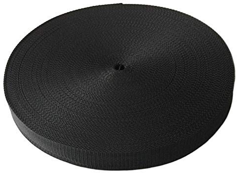Schnoschi Gurtband Polypropylen 50 Meter lang – viele Verschiedene Breiten und Farben 10mm 15mm 20mm 25mm 30mm 40mm 50 mm (schwarz, 25 mm)
