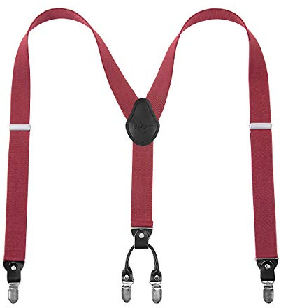 Lafayon Hosenträger Herren mit 4 Clips, Y-Back 3,5 cm Breit Hosenträger Heavy Duty Verstellbar und Elastisch mit Starken Metallclips