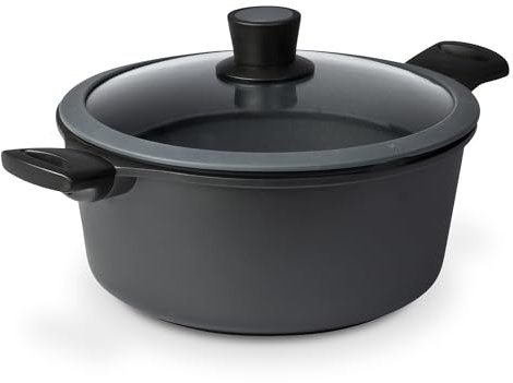 SKK 14924 Series 6 Topf – Kleiner Kochtopf aus Aluguss mit Glas-Deckel, ideal für Suppen, Gemüse und Eintöpfe, induktionsgeeignet – Ø 24 cm