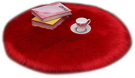 Runyue Weicher Kunstfell-Teppich|Longhair Fell-Teppich Kunstfell Imitat|Faux Bett-Vorleger Oder Matte Für Stuhl Sofa Stil2 100CM