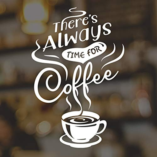 There is Always time Coffee wall Art Kitchen Stickers Sign Decoration Decal Cup Vinyl Tile Removable Adhesive Decor Quote Window Shop Poster Transfer Tea Mural Love Quotes Print transfers Lettering