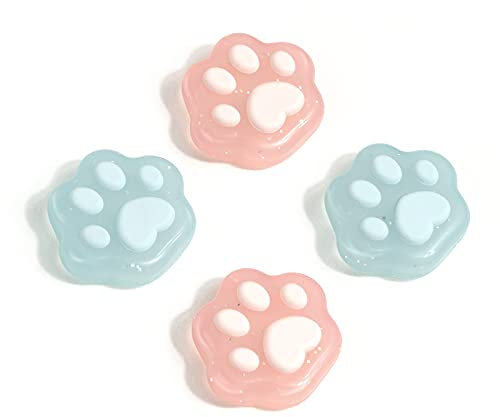 GeekShare Cappucci con impugnatura per zampa di gatto compatibili solo con Switch e Switch Lite Cover per joystick in silicone morbido 4 pezzi - Glitter