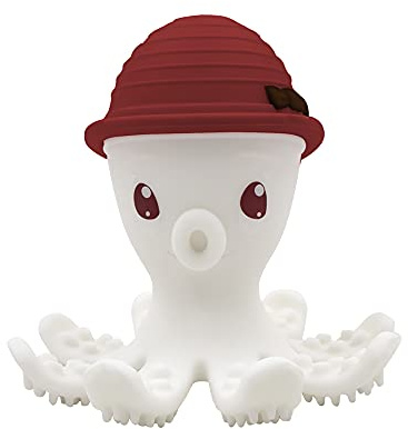 mömbella 8121 Beißring Silikon Oktopus Kaminrot