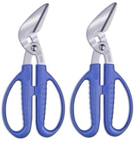 CANARY Corrugated Cardboard Scissors, Heavy Dudy Craft Scissors Japanese Stainless Steel Blade, Made in Japan, Blue (2 Pcs Set)