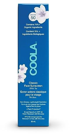 COOLA Classic Face Sunscreen Lotion SPF 50, White Tea, 50ml
