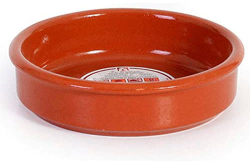 Tradineur Casseruola Rotonda di terracotta Adatta per Vitro e Forno per Stufato e Arrosti fatti in casa - Ø 16 cm