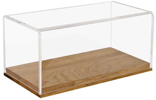 HMF Akrylmonter/-vitrin med träbas för modellbilar, transparent, 24 x 12 x 11 cm, 46871
