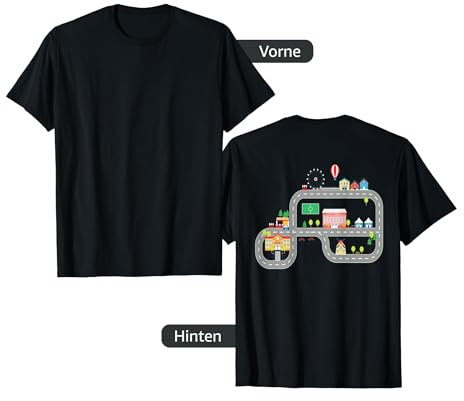 Spielmatte auf dem Rücken Spielzeugauto Straße Rückenmassage T-Shirt