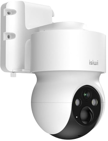Isiwi Redi+ Telecamera Motorizzata 4G Uso Esterno a batteria con SIM, sorveglianza senza fili, 3MP, SD Card, IP65, Rilevazione Umani PIR, Audio, Compatibile con Alexa/Google, App per smartphone