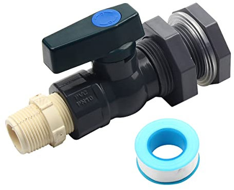 Yuecuu® Robinet de Baril Jardin de Pluie en PVC Kit de Robinet de Tonneau Adaptateur de Tuyau pour Aquariums et Piscines (1/ND25)