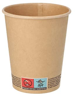 PAPSTAR 1000 Pappbecher 0,2 l Ø 8 cm · 9,2 cm braun Glühweinbecher Heißgetränk Kaltgetränk Kaffee Becher