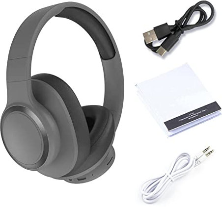 Fiauli Noise Cancelling Headphone,Stereo HiFi Sound Wireless Over Ear Bluetooth Headphones,Foldable Bluetooth 5.1 Wireless Headset With Mic,10H Playtime,Type-C for Sport Gaming Grey