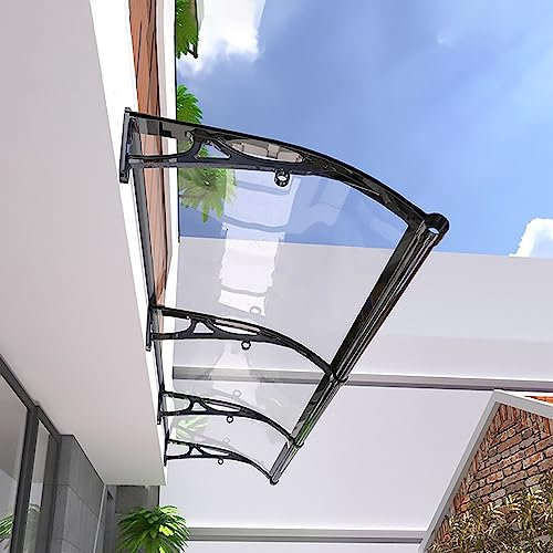 Wetterbeständige Haustürüberdachung,Vordach Haustür Überdachung Haustürvordach Haustürvordach Fenstermarkise,UV-Schutz,Für Garage Balkon Fenster (120x410cm/47x161.4in)