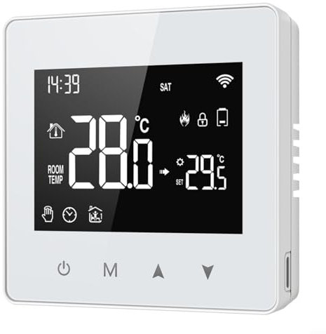 CWOQOCW Termostato de calefacción digital WiFi, termostato programable inteligente, calefacción eléctrica temperatura ambiente termostato controlador de humedad para caldera de gas Tuya/Smart Life APP