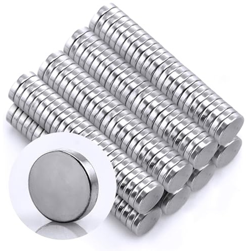 Omicube – N35 Runda Neodym-Minimagneter Extra Starka (200 Stycken) | 5 x 1 mm Små Magneter | Lämpliga för Magnetpaneler, Kylskåp, Whiteboards och Mycket Mer