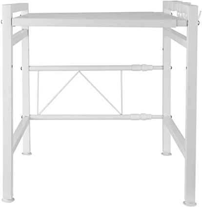 Support Extensible en Métal, Étagère stable pour four à micro-ondes support d'étagère pour four à micro-ondes à hauteur réglable avec 3 crochets suspendus Organisateur de rangement de cuisine 25 kg