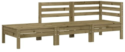 vidaXL Gartensofa 3-Sitzer, Outdoor Sofa mit Latten-Design, Gartencouch Modular, Gartenmöbel Gartengarnitur Sitzgruppe, Kiefernholz Imprägniert
