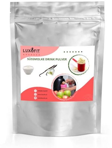 Luxofit Vanille Joghurt Süßmolke Drink Pulver mit Whey Protein mit Protein Whey Pulver, L-Carnitin, Sportler Getränkepulver, Badezusatz, Made in Germany (10 Kg)