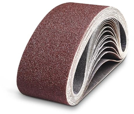 GEOGIEEW 15 Pezzi Nastri Abrasivi 75x533 mm, Set di Nastri Abrasivo per Levigatrice a Nastro e Levigatrice da Banco, 3 Pezzi per Grana 80/120/150/240/320, Carta Abrasiva per Levigatura Precisa