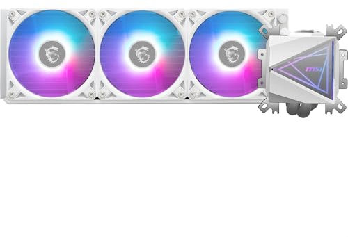 MSI MAG CORELIQUID I360 AIO WHITE CPU Refrigeración líquida, Colplate ampliada, ventiladores ARGB Blockhead y LDB, radiador de flujo dividido, Mystic Light, Compatible con Intel y AMD