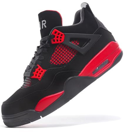 Mevoit Herren Air 4 Retro Basketballschuhe für Herren, atmungsaktiv, stützend, modisch, Sneaker, Air Laufschuhe für Damen, Leichtathletik, Sport, Walking-Trainer