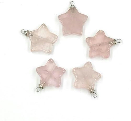 16 x 20 mm, 10 Stück, kleine Sternperlen zur Armbandherstellung, Edelsteinperlen/Charm/Anhänger zur Schmuckherstellung, rosa Kristall, 20 mm, 10 Stück