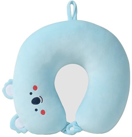 Reisekissen Kinder Nackenkissen, Cartoon-Tier U-Geformte Nackenstützkissen, Niedliche Nackenhörnchen Kopfstütze,Reise Schlafkissen für Zuhause und Büro Schlafkissen (Blauer Koala)