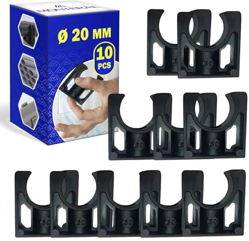 10 Piezas Abrazadera Tubo PVC de Plástico con Diámetro Ø20 mm - MONTERAL