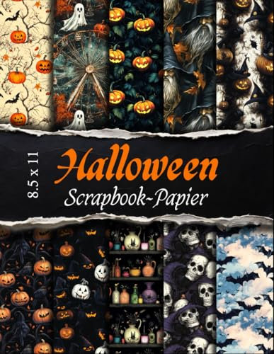 Halloween Scrapbook Paper Pack: 20 beidseitig bedruckte Dekorationsblätter für gruselige Bastelprojekte: Ein Set mit 20 beidseitig bedruckten, ... perfekt für Ihre Halloween-Bastelprojekte.