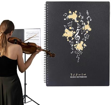 Notenordner – A4-Notenordner mit Spiral-Display | Notenhalter Anmerkungen zulassen | Klaviernotenhalter für Orchester, Schulchöre, junge oder erwachsene Künstler