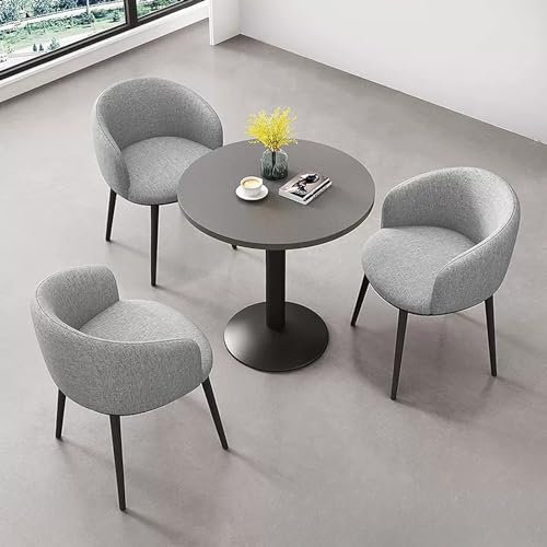 Modernes Büro Konferenztisch Set mit Stühlen für Empfangsraum Club und Kaffeebereich Runder Tisch Set für 3 mit Verhandlungstisch und Stuhlkombination