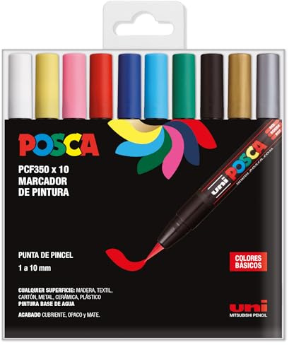 Posca Markeretui PCF-350 Grundfarben, 10 Stück