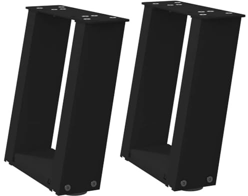vidaXL Couchtischbeine U-Form 2 STK. Schwarz 30x(30-31) cm Stahl