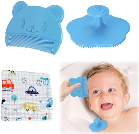 CUEMOON 2 Kamm für Neugeborene, Kamm für Milchkrusten, Bürste und Kamm für Neugeborene, weicher Kamm für Neugeborene, geeignet für Babypartys