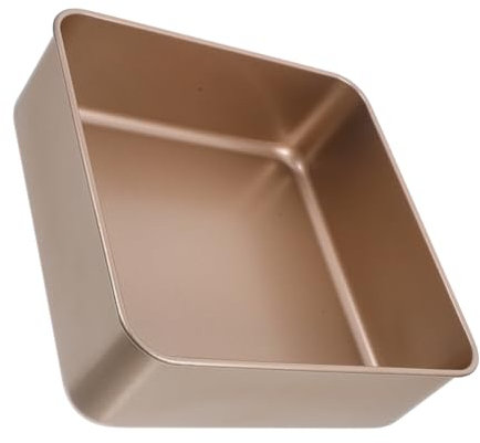 CIYODO High Sided Square Baking Pan Steel Golden for Oven Cookie Cake