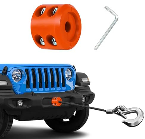 Lyxheth Windenstopper für ATV UTV Truck SUV, Seilwinde Zubehör, Seilwinde Kabel Saver Haken Stopper Line Gummistopper mit Inbusschlüssel, Gummi Haken Stopper zum Schutz der Seilseilleitung (Orange)