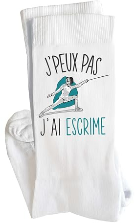 Planetee Chaussettes Escrime Taille 37-40 | Cadeau Fantaisie Original Drôle Anniversaire Noël Humour