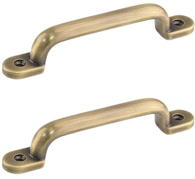 Retro-Fenstergriff, antikes Messing, schlicht, Metall, für Schubladen, Türen, Schränke, 2 Stück (Antik-Bronze, S)