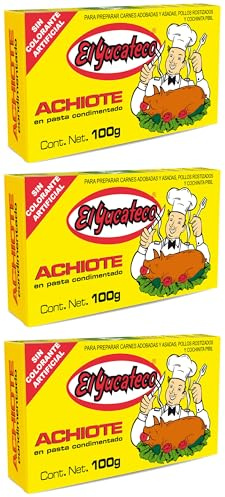 Achiote Paste 100g – Traditional Yucatan-Style Seasoning for Marinades, Tacos al Pastor, and Cochinita Pibil – Ground Annatto and Spices (3 x 100g)