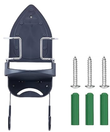 Support de planche à repasser facile à installer - Support de suspension pour plaque de fer - Voici un titre de produit pour l'annonce - Support mural avec double crochets - Noir - Taille unique